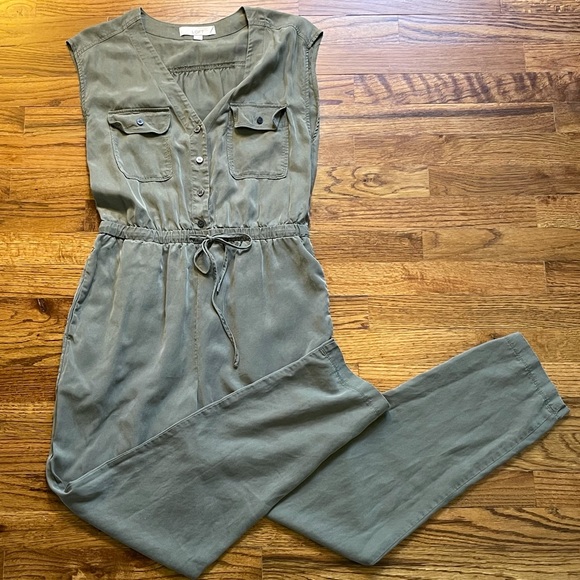 LOFT Pants - Loft Olive Green Utility Jumpsuit